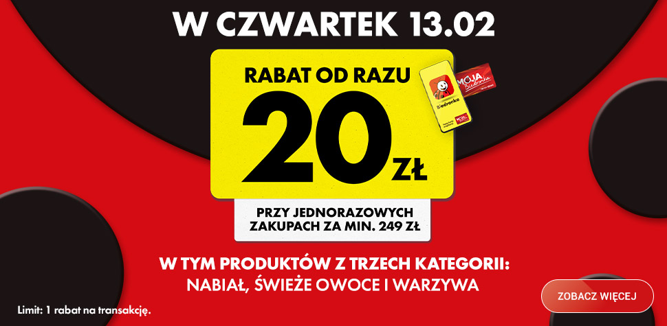 Voucher na 20 zł rabatu - Biedronka